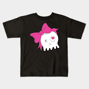 Cute Skull with Pink Bow Kids T-Shirt